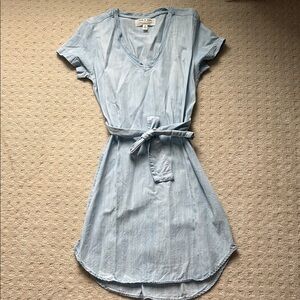 Anthropologie Light Blue V-Neck Dress